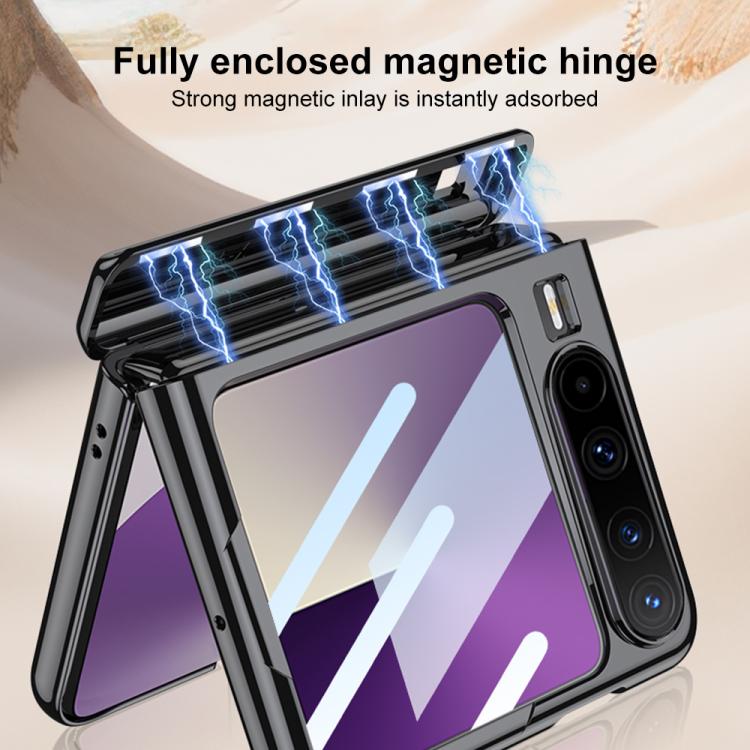 For Huawei Pura X GKK Folding Magnetic Hinge Phantom Phone Case with Oval Ring