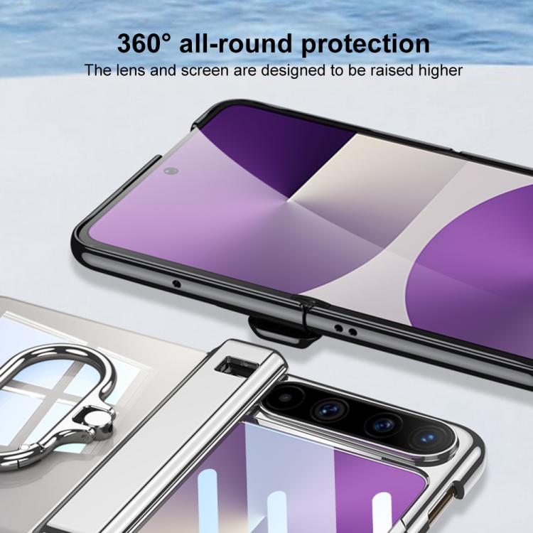 For Huawei Pura X GKK Folding Magnetic Hinge Phantom Phone Case with Oval Ring