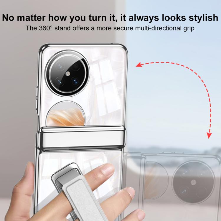 For Huawei Pura X GKK Integrated Magnetic Folding Hinge Phantom Magnetic Wristband Phone Case with Rotating Bracket