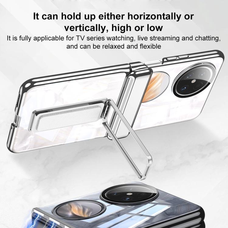 For Huawei Pura X GKK Integrated Magnetic Folding Hinge Phantom Magnetic Wristband Phone Case with Rotating Bracket