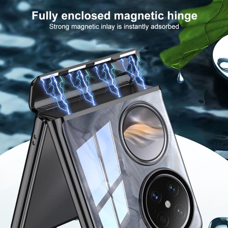 For Huawei Pura X GKK Integrated Magnetic Folding Hinge Phantom Magnetic Wristband Phone Case with Rotating Bracket