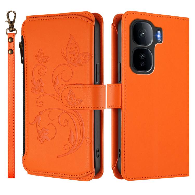 For vivo iQOO Neo 10+ Butterfly Love Flower Multi-card Zipper Wallet Leather Phone Case