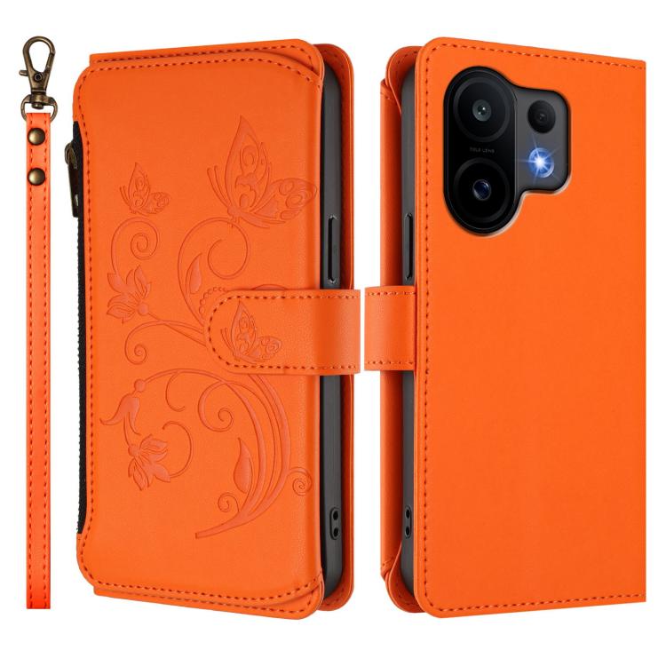 For vivo S30 Butterfly Love Flower Multi-card Zipper Wallet Leather Phone Case
