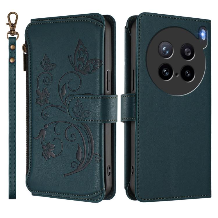 For vivo X200s Butterfly Love Flower Multi-card Zipper Wallet Leather Phone Case