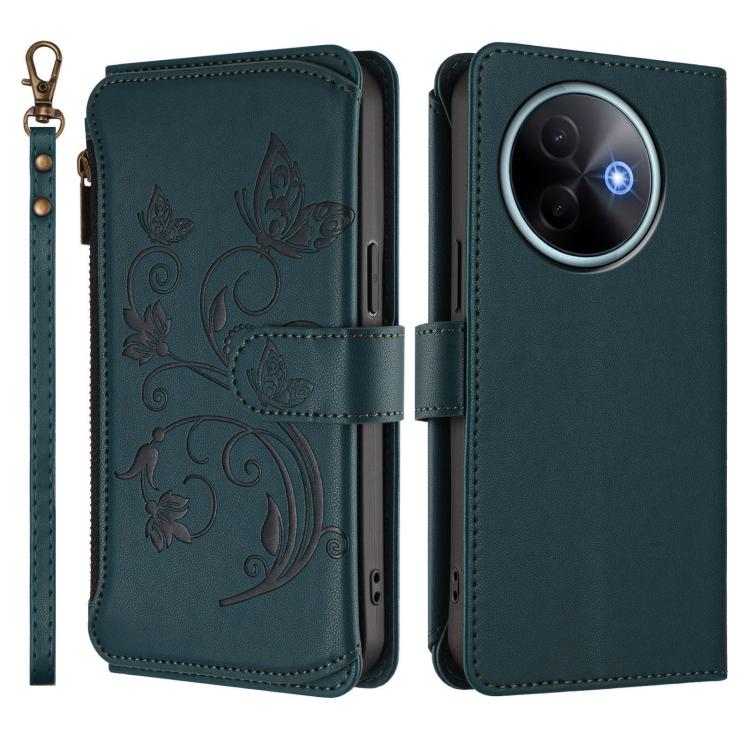 For vivo Y39 5G Global / Y300i 5G Butterfly Love Flower Multi-card Zipper Wallet Leather Phone Case