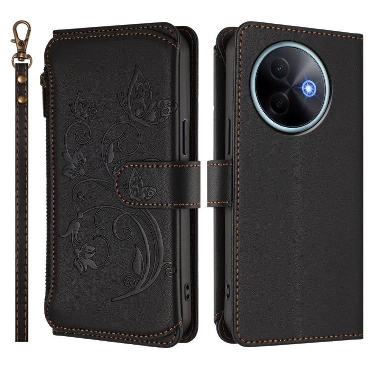 For vivo Y39 5G Global / Y300i 5G Butterfly Love Flower Multi-card Zipper Wallet Leather Phone Case