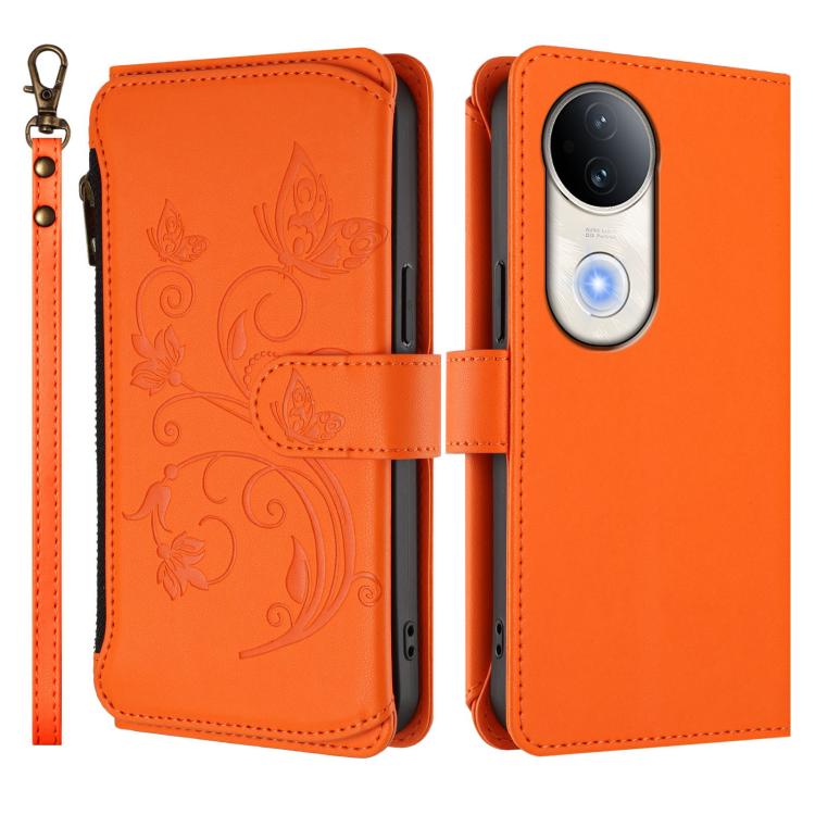 For vivo S20 5G Butterfly Love Flower Multi-card Zipper Wallet Leather Phone Case