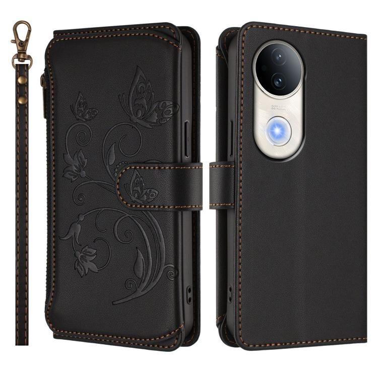 For vivo S20 5G Butterfly Love Flower Multi-card Zipper Wallet Leather Phone Case