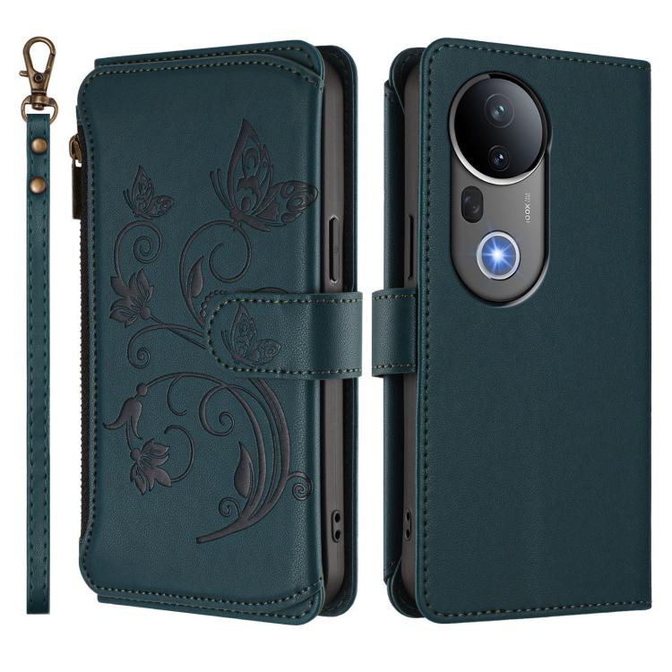 For vivo S20 Pro 5G Butterfly Love Flower Multi-card Zipper Wallet Leather Phone Case