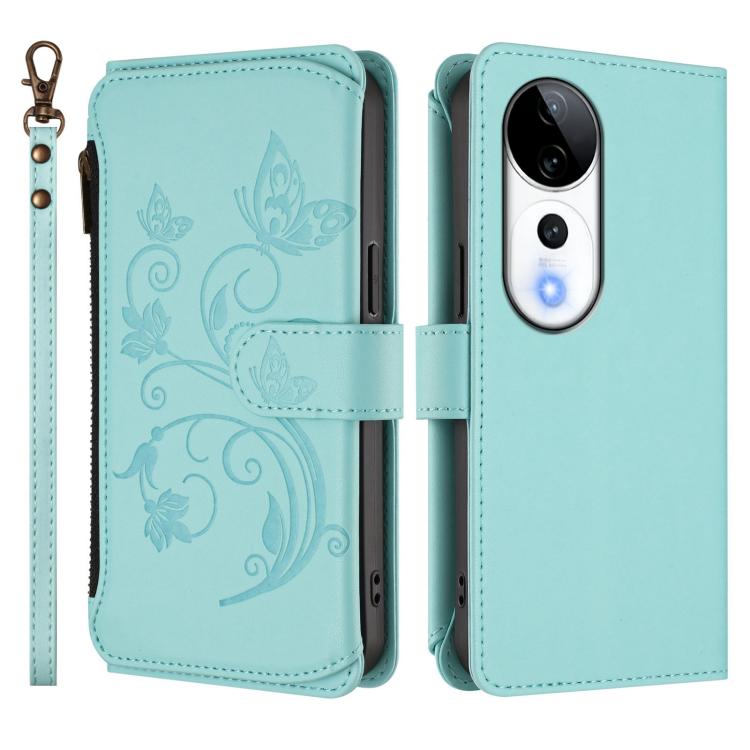For vivo V40 5G / V40 Pro 5G Butterfly Love Flower Multi-card Zipper Wallet Leather Phone Case