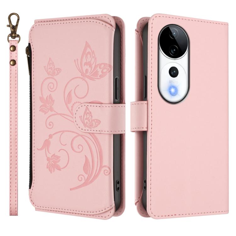 For vivo V40 5G / V40 Pro 5G Butterfly Love Flower Multi-card Zipper Wallet Leather Phone Case