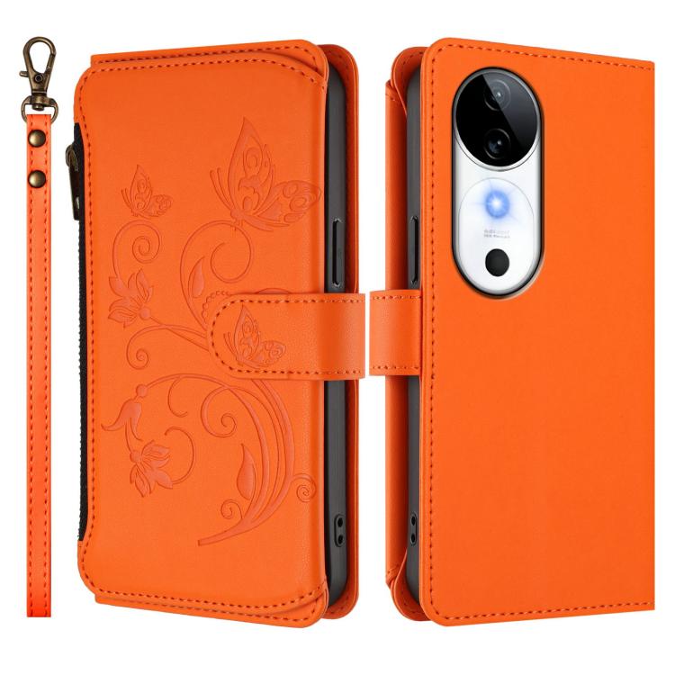 For vivo S19 Butterfly Love Flower Multi-card Zipper Wallet Leather Phone Case