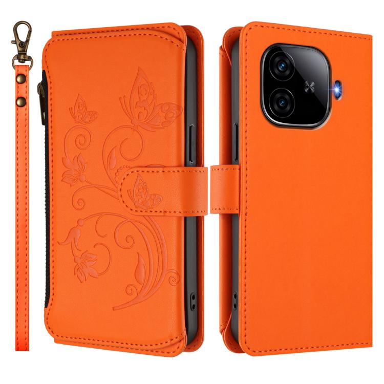 For vivo iQOO Neo Z9 / Z9 Pro Turbo 5G Butterfly Love Flower Multi-card Zipper Wallet Leather Phone Case