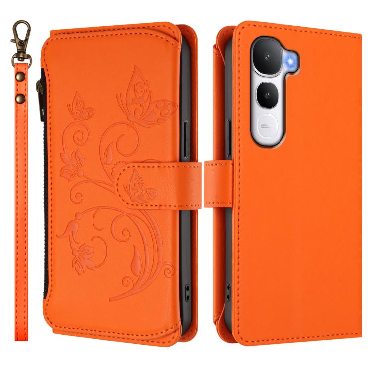 For vivo Y400 5G Global Butterfly Love Flower Multi-card Zipper Wallet Leather Phone Case