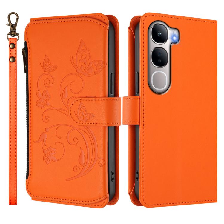 For vivo Y31 5G Global Butterfly Love Flower Multi-card Zipper Wallet Leather Phone Case