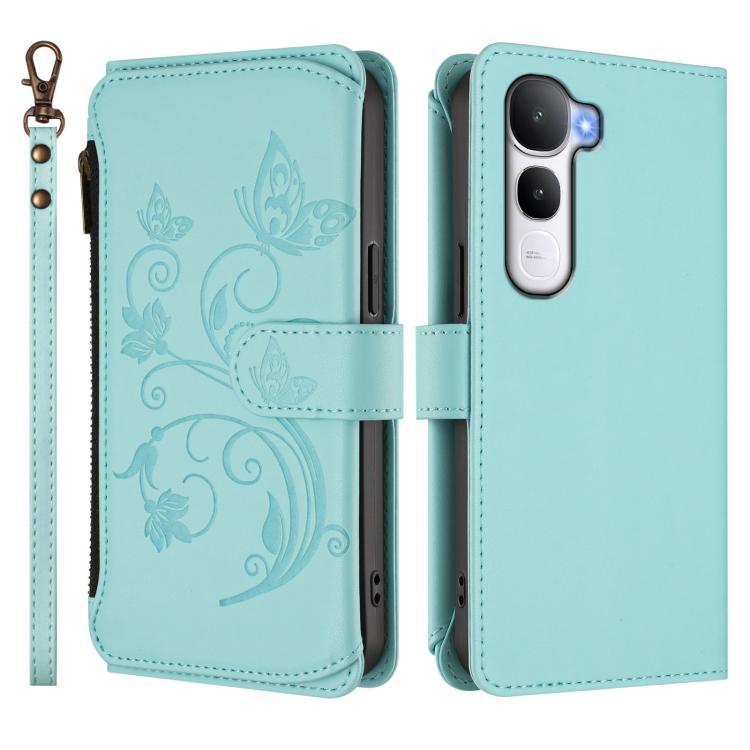 For vivo Y400 4G Butterfly Love Flower Multi-card Zipper Wallet Leather Phone Case