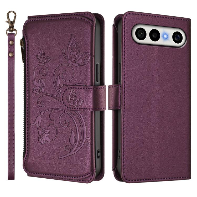 For vivo S50 Pro mini / X300 FE 5G Russia Butterfly Love Flower Multi-card Zipper Wallet Leather Phone Case