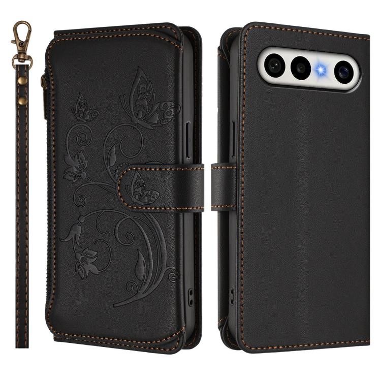 For vivo S50 Pro mini / X300 FE 5G Russia Butterfly Love Flower Multi-card Zipper Wallet Leather Phone Case