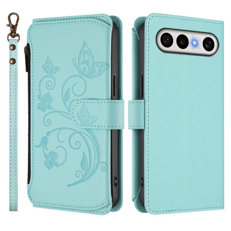 For vivo S50 Pro mini / X300 FE 5G Russia Butterfly Love Flower Multi-card Zipper Wallet Leather Phone Case