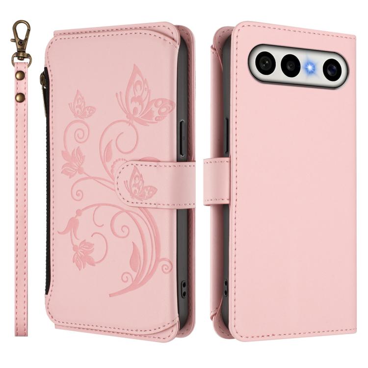 For vivo S50 Pro mini / X300 FE 5G Russia Butterfly Love Flower Multi-card Zipper Wallet Leather Phone Case