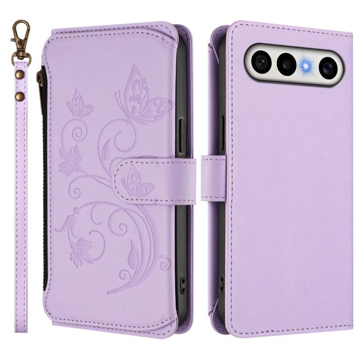 For vivo S50 Pro mini / X300 FE 5G Russia Butterfly Love Flower Multi-card Zipper Wallet Leather Phone Case