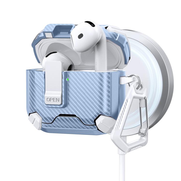 For AirPods 4 Two Color MagSafe Magnetic Holder Carbon Fiber Pattern Earphone Case
