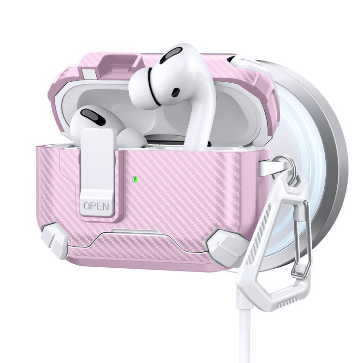 For AirPods Pro Two Color MagSafe Magnetic Holder Carbon Fiber Pattern Earphone Case