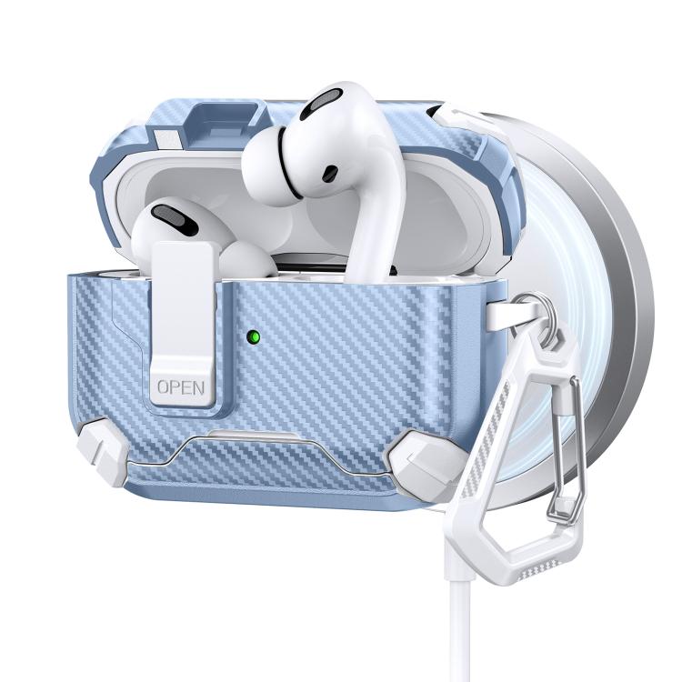 For AirPods Pro Two Color MagSafe Magnetic Holder Carbon Fiber Pattern Earphone Case