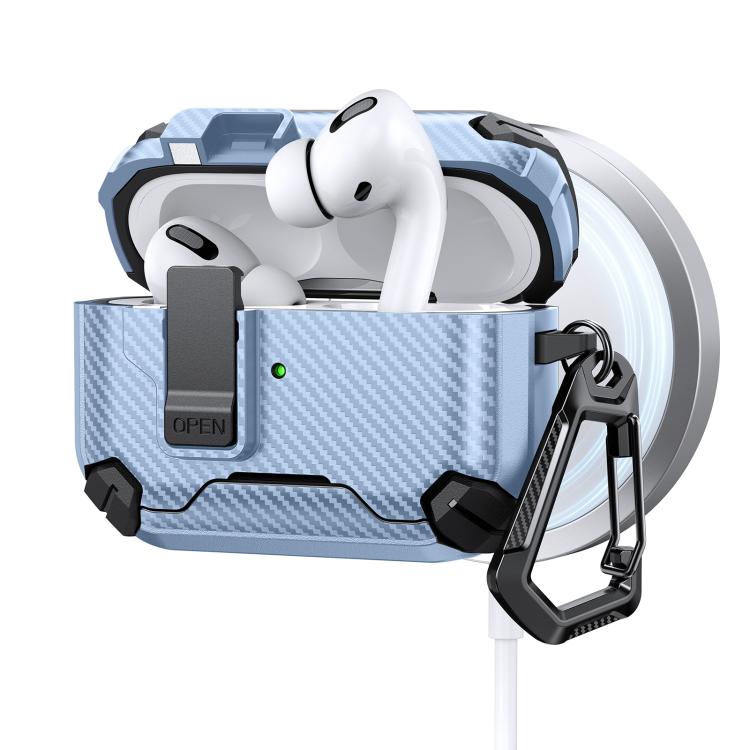 For AirPods Pro Two Color MagSafe Magnetic Holder Carbon Fiber Pattern Earphone Case