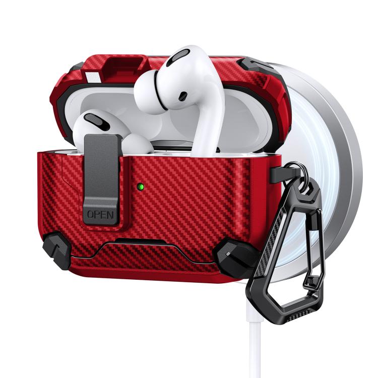 For AirPods Pro Two Color MagSafe Magnetic Holder Carbon Fiber Pattern Earphone Case