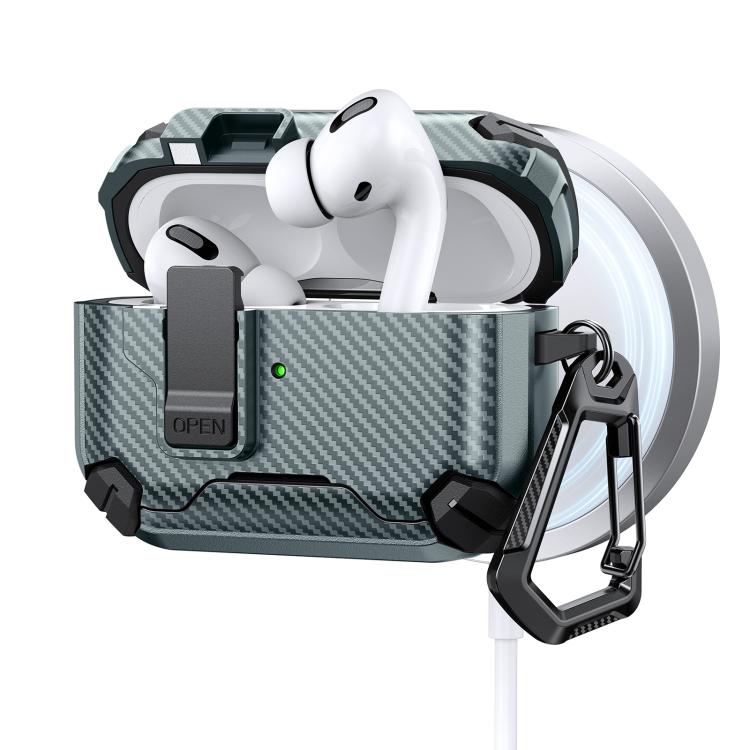 For AirPods Pro Two Color MagSafe Magnetic Holder Carbon Fiber Pattern Earphone Case