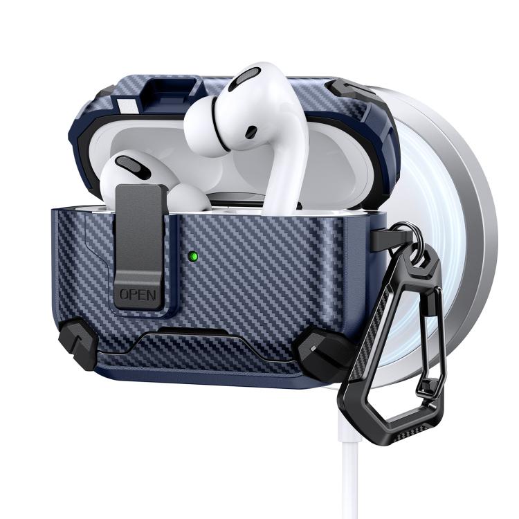 For AirPods Pro Two Color MagSafe Magnetic Holder Carbon Fiber Pattern Earphone Case