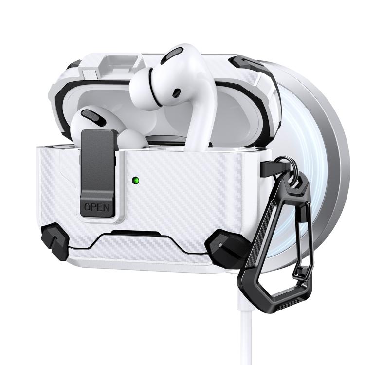 For AirPods Pro 3 Two Color MagSafe Magnetic Holder Carbon Fiber Pattern Earphone Case