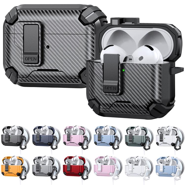 For AirPods Pro 3 Two Color MagSafe Magnetic Holder Carbon Fiber Pattern Earphone Case