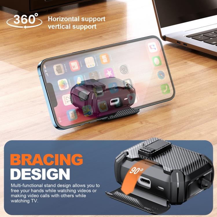 For AirPods Pro Two Color MagSafe Magnetic Holder Carbon Fiber Pattern Earphone Case