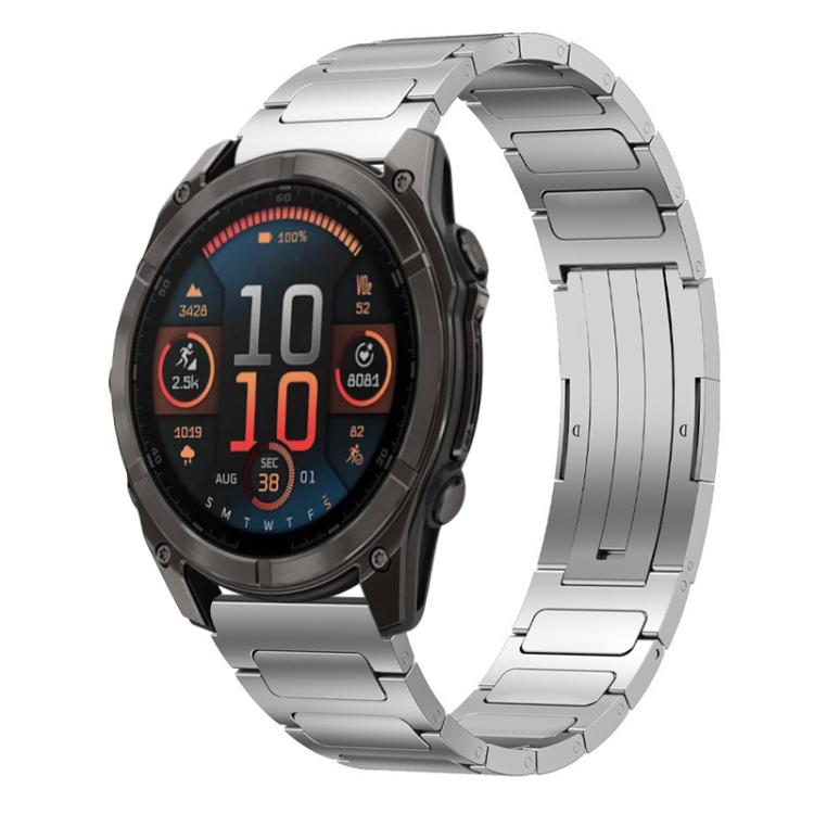 For Garmin Fenix 8/7X/6X/5X 26mm xDfind I-Shaped Buckle Stainless Steel Watch Band