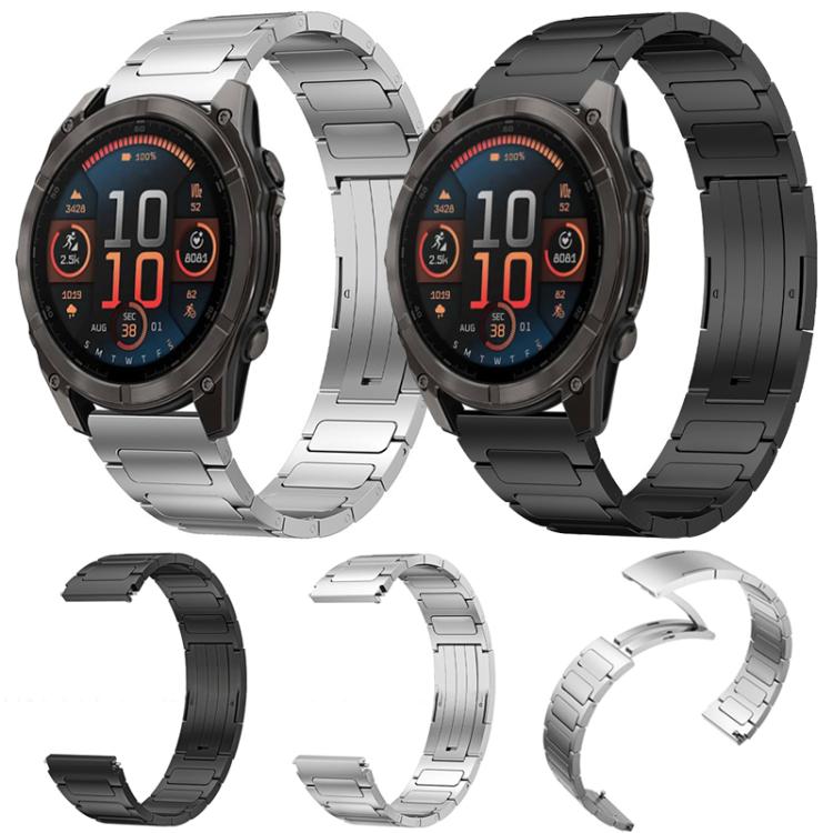 For Garmin Fenix 8/7X/6X/5X 26mm xDfind I-Shaped Buckle Stainless Steel Watch Band