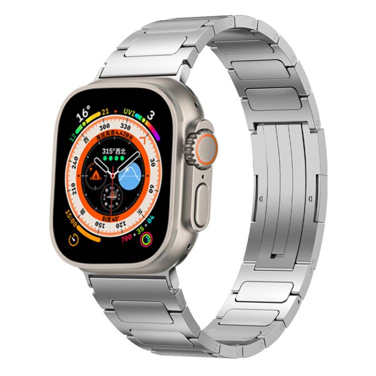 For Apple Watch 42 / 44 / 45 / 46 / 49mm xDfind I-Shaped Buckle Stainless Steel Watch Band