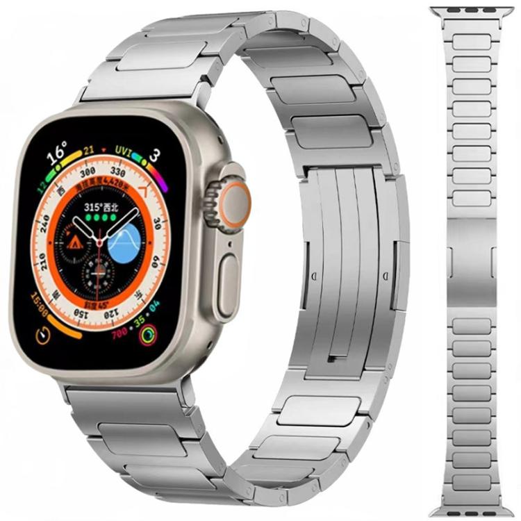 For Apple Watch 42 / 44 / 45 / 46 / 49mm xDfind I-Shaped Buckle Stainless Steel Watch Band