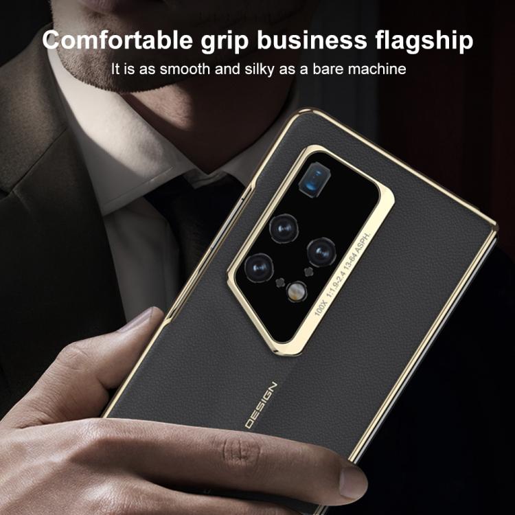For Huawei Mate X2 GKK Blade Phantom Plain Leather Folding Phone Case