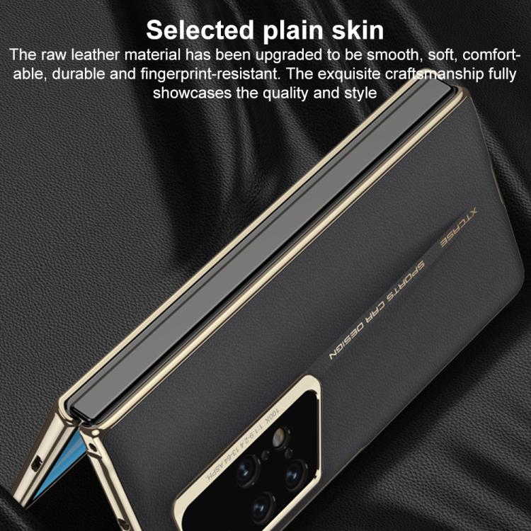 For Huawei Mate X2 GKK Blade Phantom Plain Leather Folding Phone Case