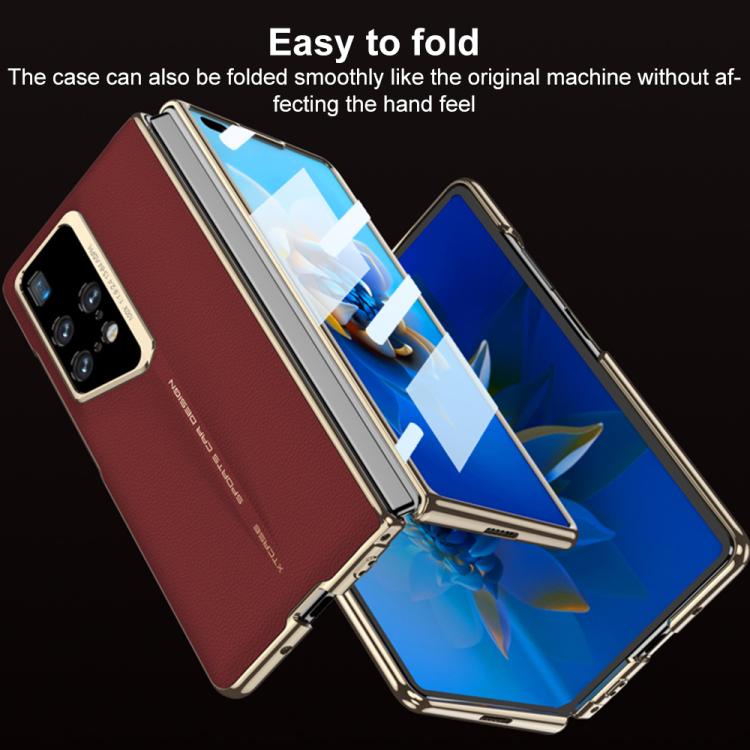 For Huawei Mate X2 GKK Blade Phantom Plain Leather Folding Phone Case