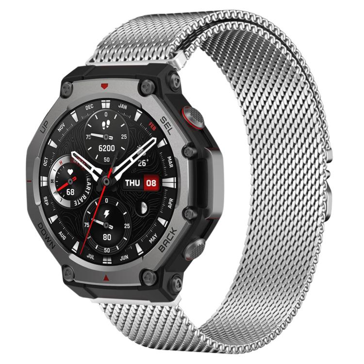 For Amazfit T-Rex 3 xDfind Milanese Parachute Buckle Stainless Steel Watch Band