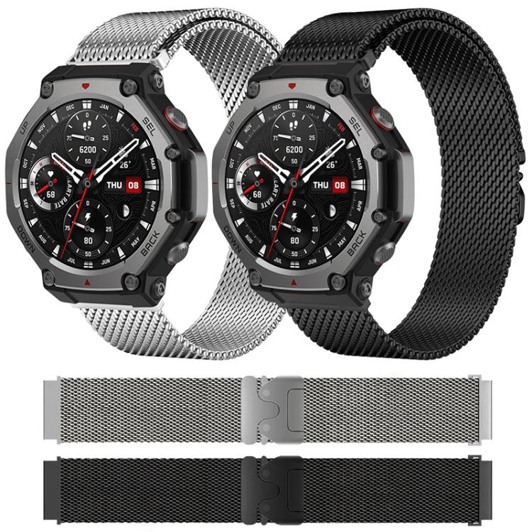 For Amazfit T-Rex 3 xDfind Milanese Parachute Buckle Stainless Steel Watch Band
