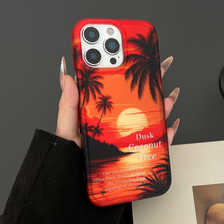 For iPhone 14 Coconut Tree Double-sided lamination TPU Phone Case