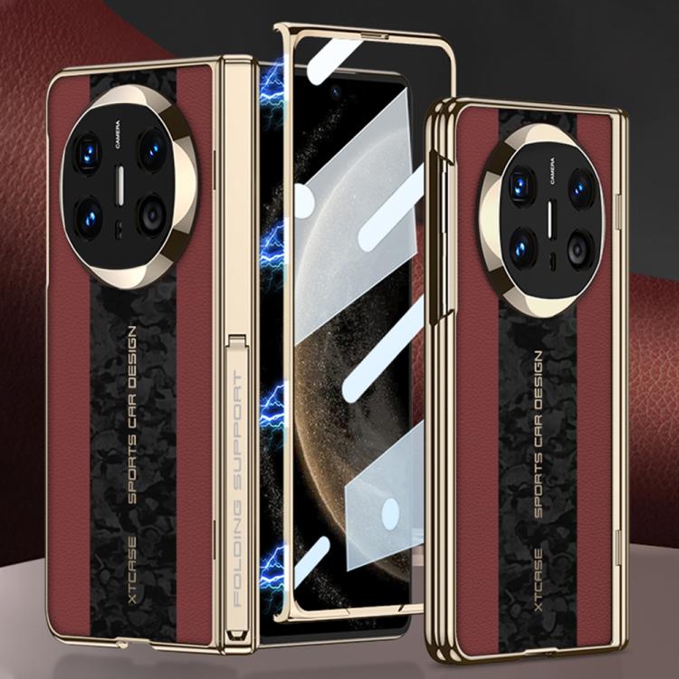 For Huawei Mate X6 GKK Integrated Cloud Pattern Plain Leather Contrast Color Stitching Folding Phone Case