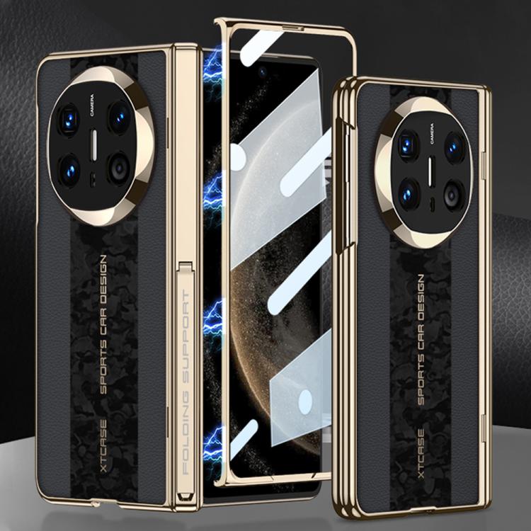 For Huawei Mate X6 GKK Integrated Cloud Pattern Plain Leather Contrast Color Stitching Folding Phone Case