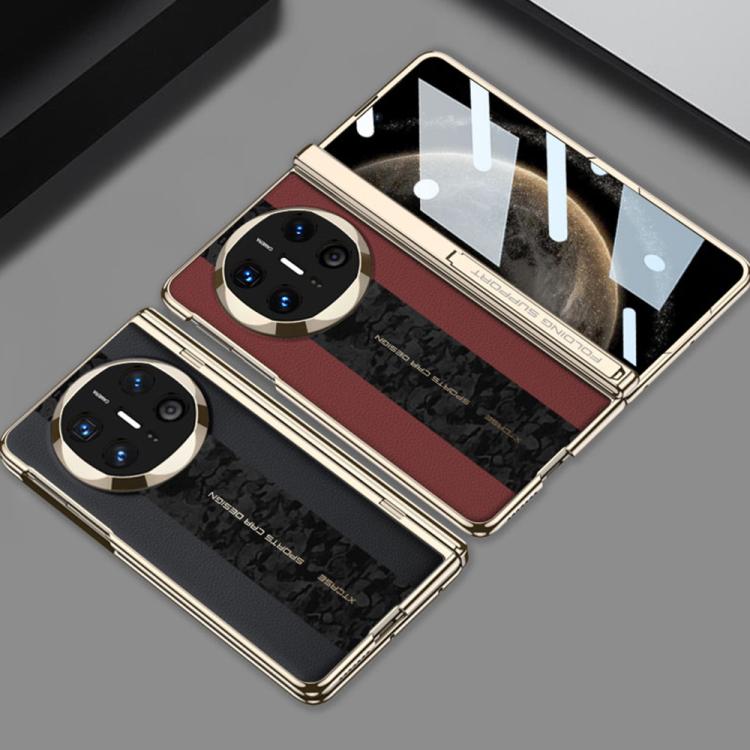 For Huawei Mate X6 GKK Integrated Cloud Pattern Plain Leather Contrast Color Stitching Folding Phone Case