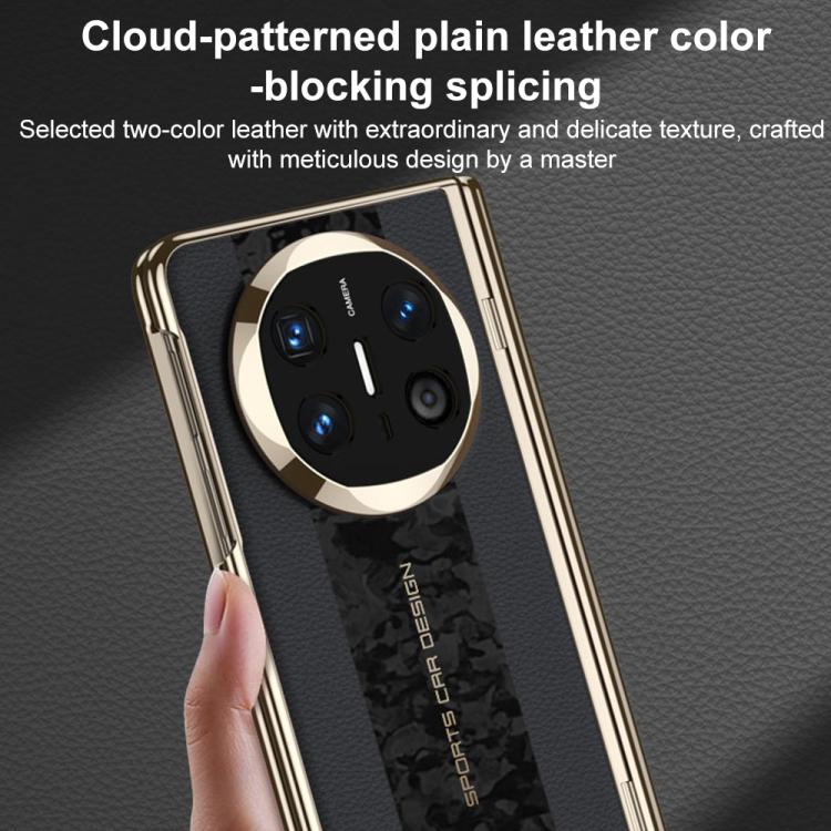 For Huawei Mate X6 GKK Integrated Cloud Pattern Plain Leather Contrast Color Stitching Folding Phone Case