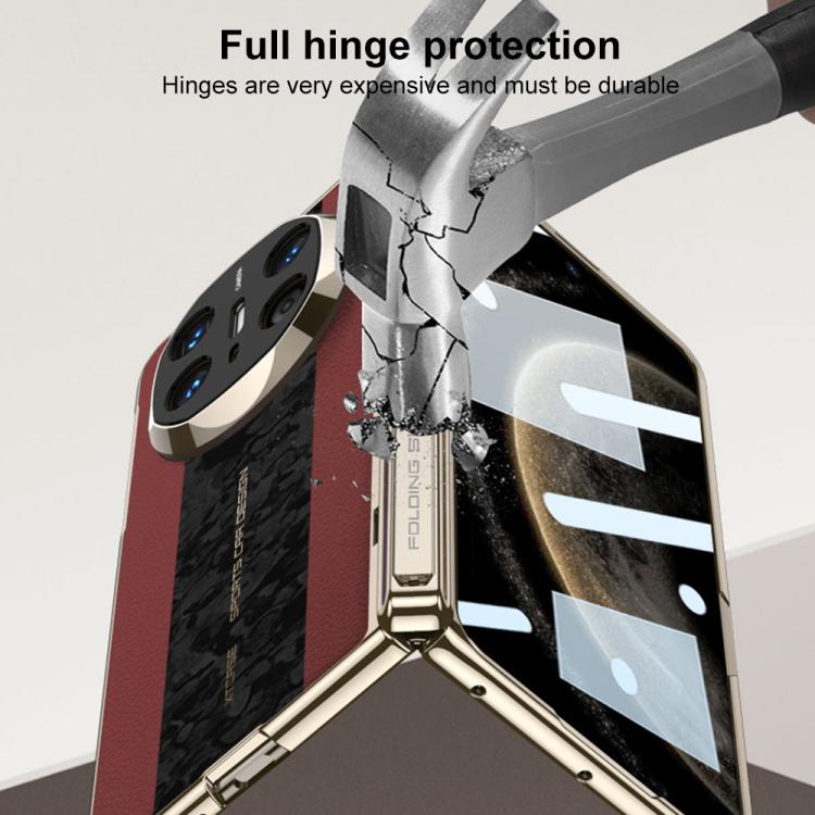 For Huawei Mate X6 GKK Integrated Cloud Pattern Plain Leather Contrast Color Stitching Folding Phone Case